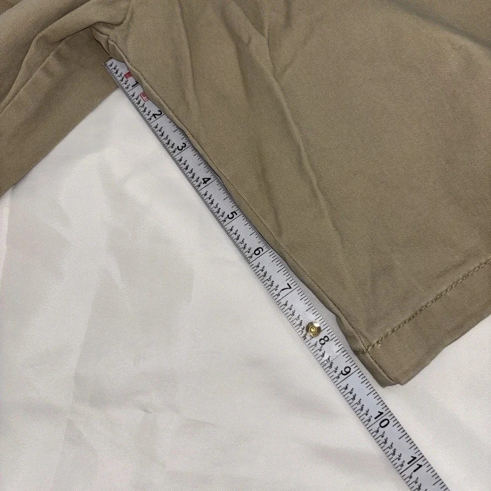 IZOD Men's Casual Stretch Shorts 36 Tan Flat Front Cotton Spandex